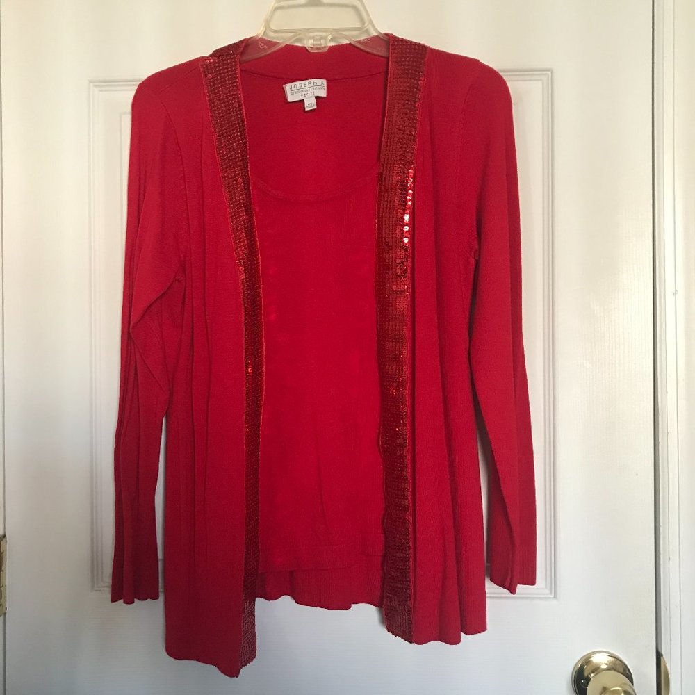 Holiday blouse with sequin detail